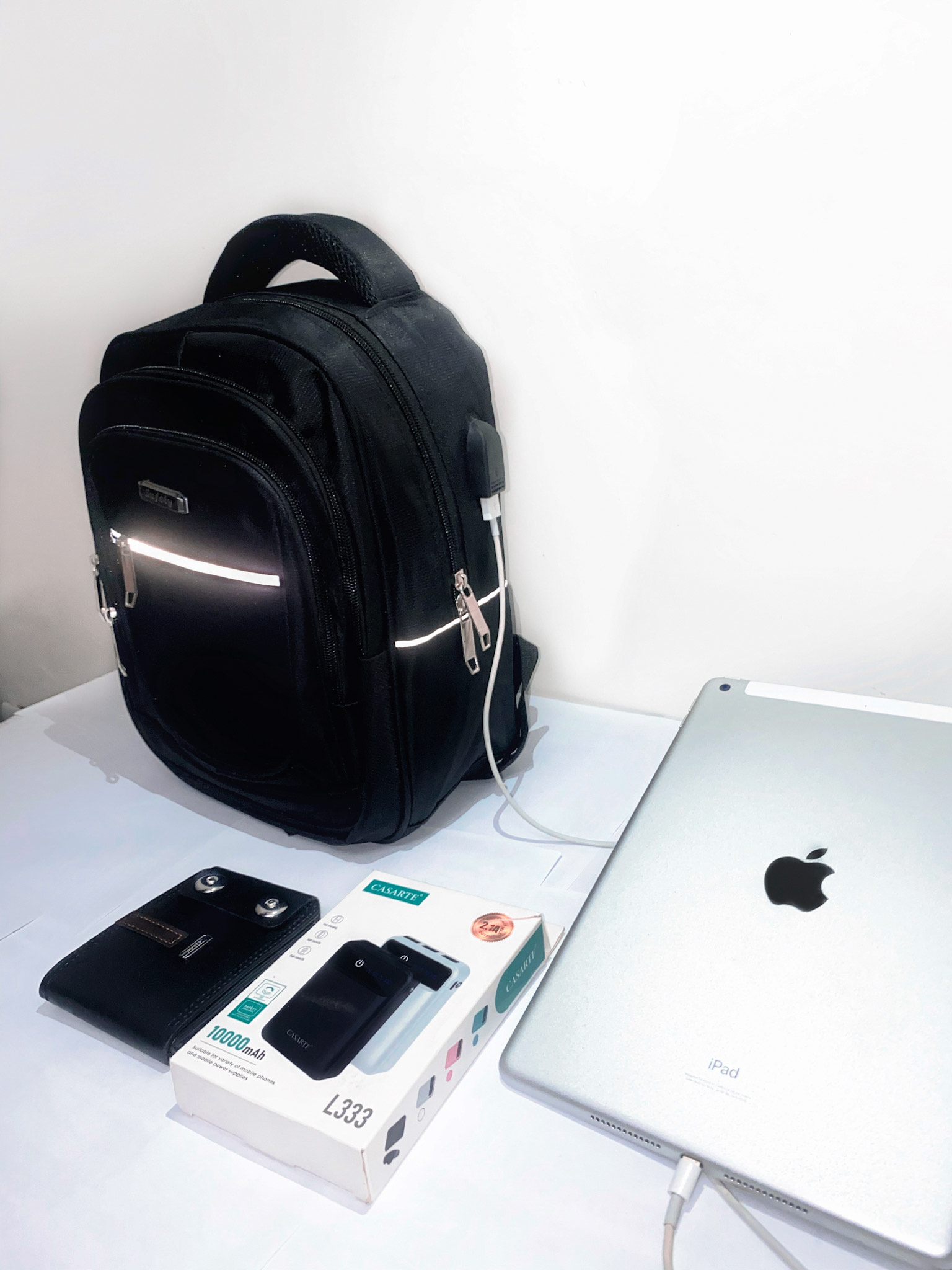 حقيبة ظهر صغيرة عصرية+ باور بانك+ بورت موني - الصورة 8